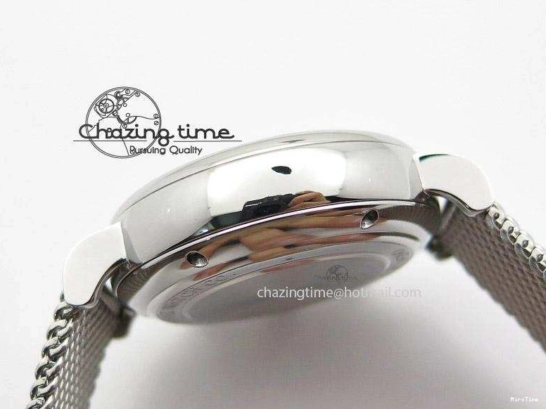 MIROTIME 0417 Portofino Chrono SS Black Dial on SS Mesh Bracelet A StreetReady 7399